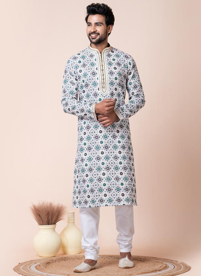 Cotton Multi Festival Wear Printed Readymade Kurta Pajama